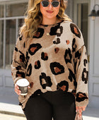 Plus Size Leopard Dropped Shoulder T-Shirt - Body By J'ne