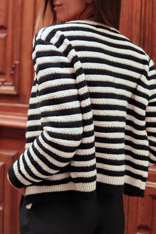 Striped Button Down Cardigan - Body By J'ne