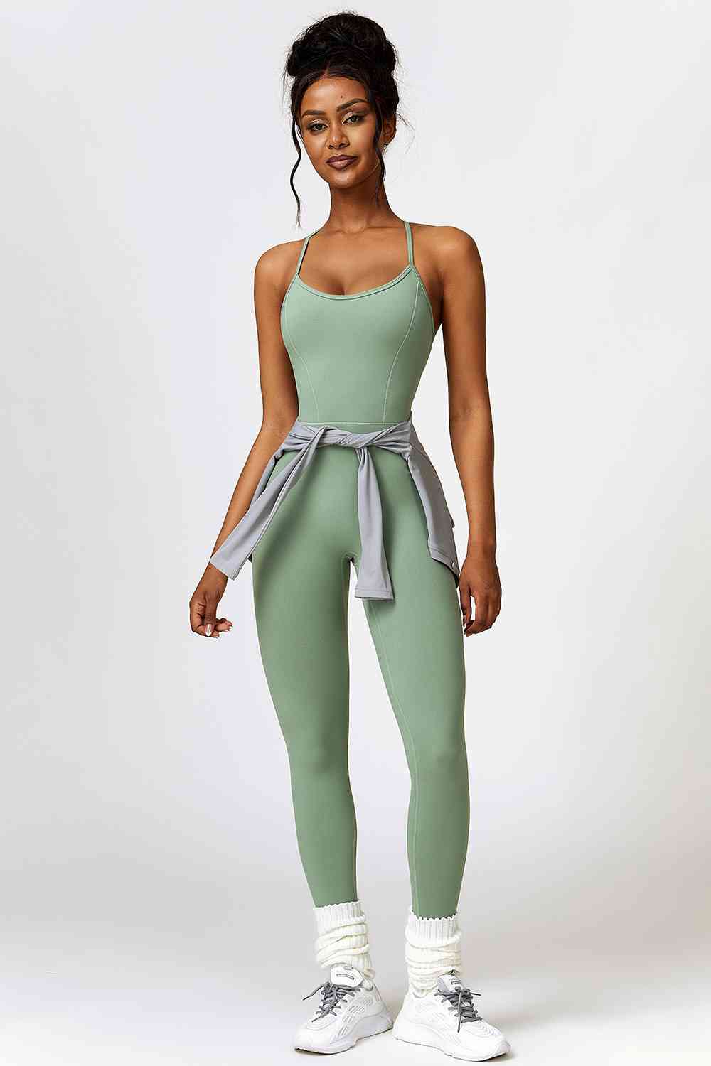 Open Back Spaghetti Strap Sports Jumpsuit - Body By J'ne