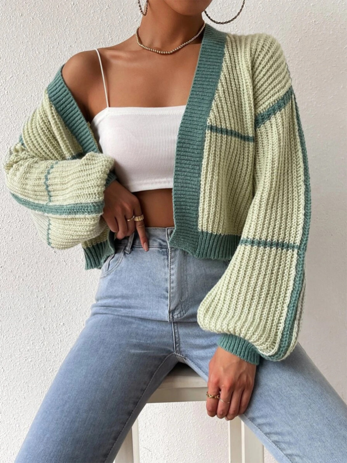 Open Front Dropped Shoulder Cardigan - Body By J'ne