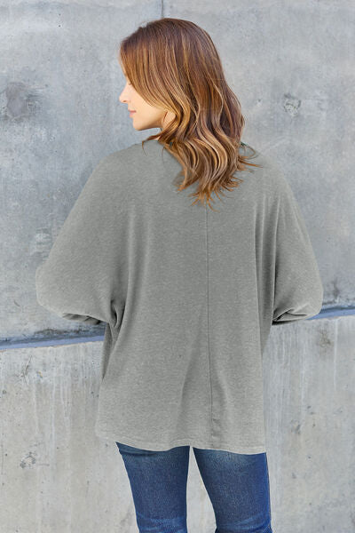 Full Size Round Neck Long Sleeve T-Shirt - Body By J'ne