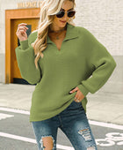 Ribbed Johnny Collar Pullover Sweater - Body By J'ne