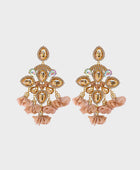 Flower Shape Rhinestone Alloy Dangle Earrings - Body By J'ne