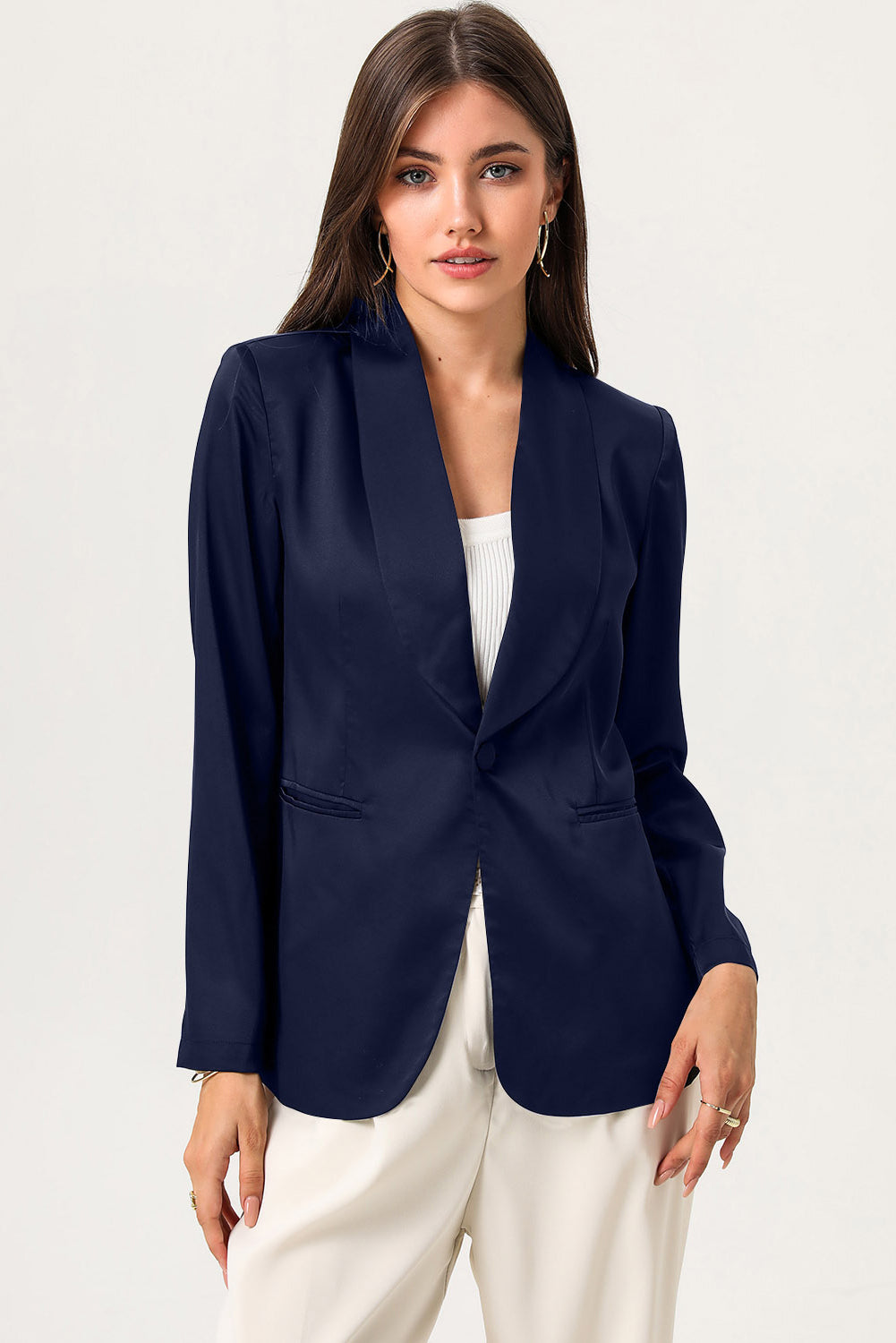 Long Sleeve Shawl Collar Blazer - Body By J'ne