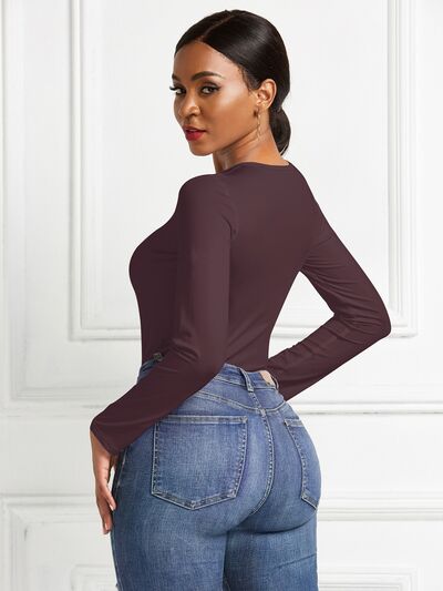 Round Neck Long Sleeve Bodysuit - Body By J'ne