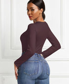 Round Neck Long Sleeve Bodysuit - Body By J'ne