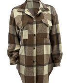 Plaid Button Up Dropped Shoulder Jacket - Body By J'ne