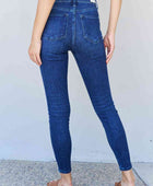 Marie Full Size Mid Rise Crinkle Ankle Detail Skinny Jeans - Body By J'ne