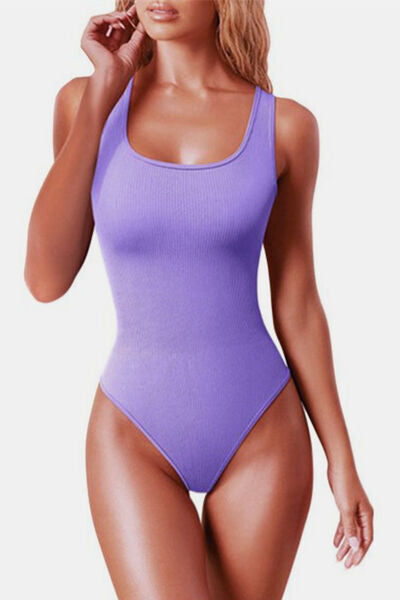 Wide Strap Square Neck Active Bodysuit - Body By J'ne