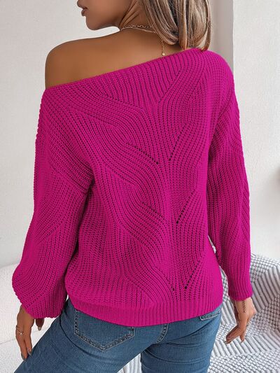 Openwork Long Sleeve Sweater - Body By J'ne