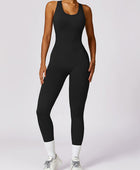 Cutout Racerback Active Jumpsuit - Body By J'ne