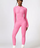 Half Zip Long Sleeve Active Jumpsuit - Body By J'ne