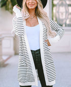 Striped Open Front Longline Cardigan - Body By J'ne