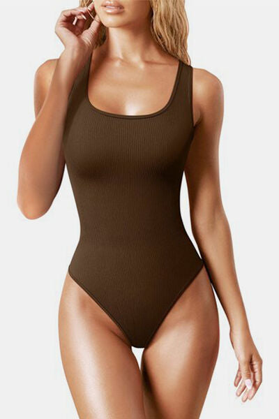 Wide Strap Square Neck Active Bodysuit - Body By J'ne