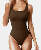 Wide Strap Square Neck Active Bodysuit - Body By J'ne