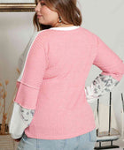 Plus Size Out Seamed Splicing Sweatshirt - Body By J'ne