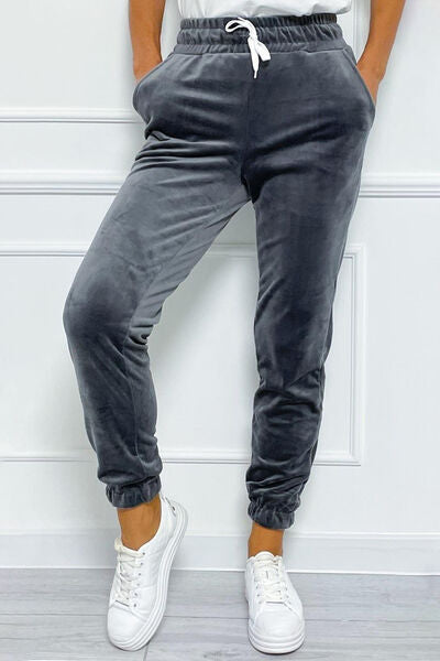 Wide Waistband Drawstring Cropped Joggers - Body By J'ne