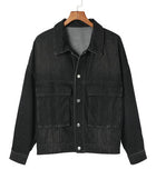 Button Up Dropped Shoulder Denim Jacket with Pockets - Body By J'ne