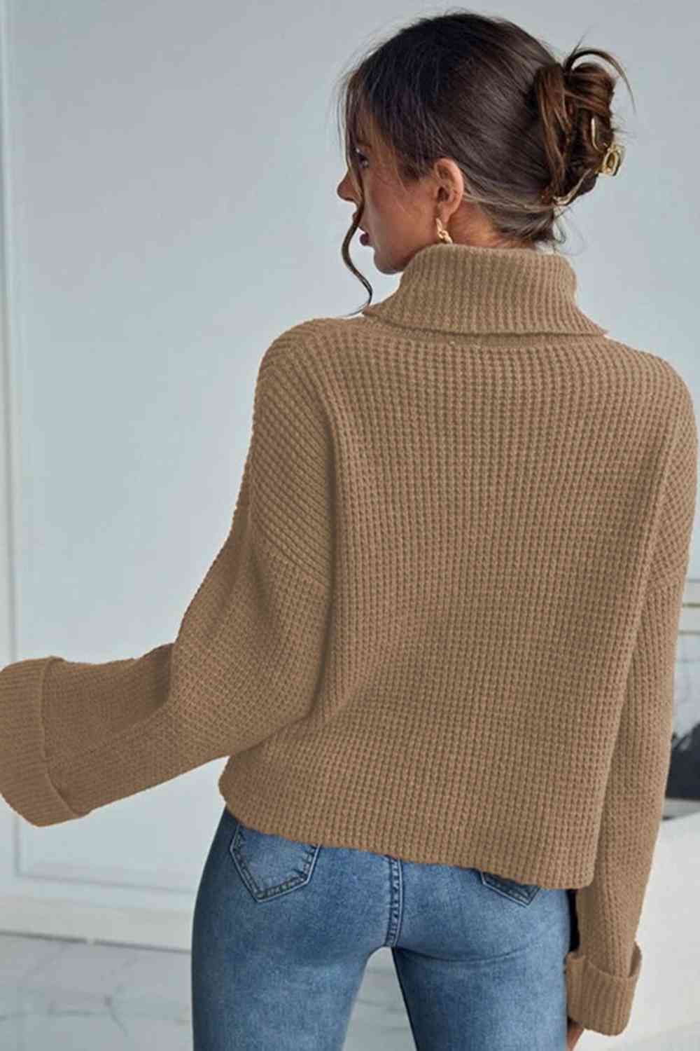 Turtleneck Long Sleeve Sweater - Body By J'ne