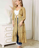 Full Size Tie Front Ruffled Duster Cardigan - Body By J'ne