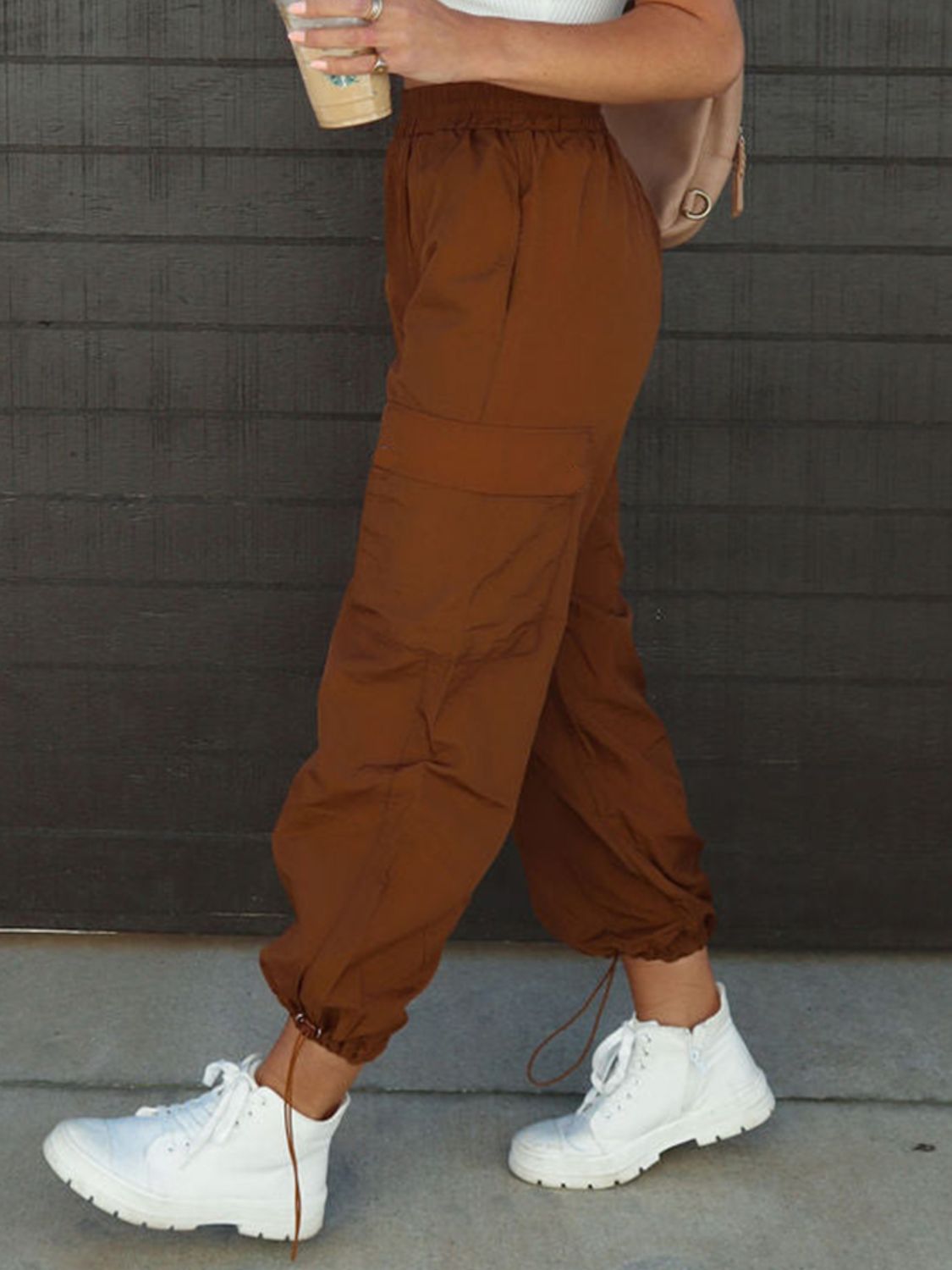 High Waist Drawstring Pants with Pockets - Body By J'ne