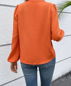 Notched Balloon Sleeve Blouse - Body By J'ne