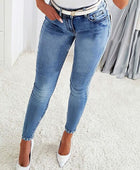 Rhinestone Detail Buttoned Jeans with Pockets - Body By J'ne