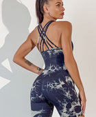 Printed Crisscross Wide Strap Active Romper - Body By J'ne