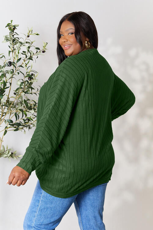 Full Size Ribbed Cocoon Cardigan - Body By J'ne