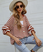 Striped Button Up Long Sleeve Cardigan - Body By J'ne