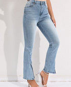 Slit Buttoned Jeans with Pockets - Body By J'ne