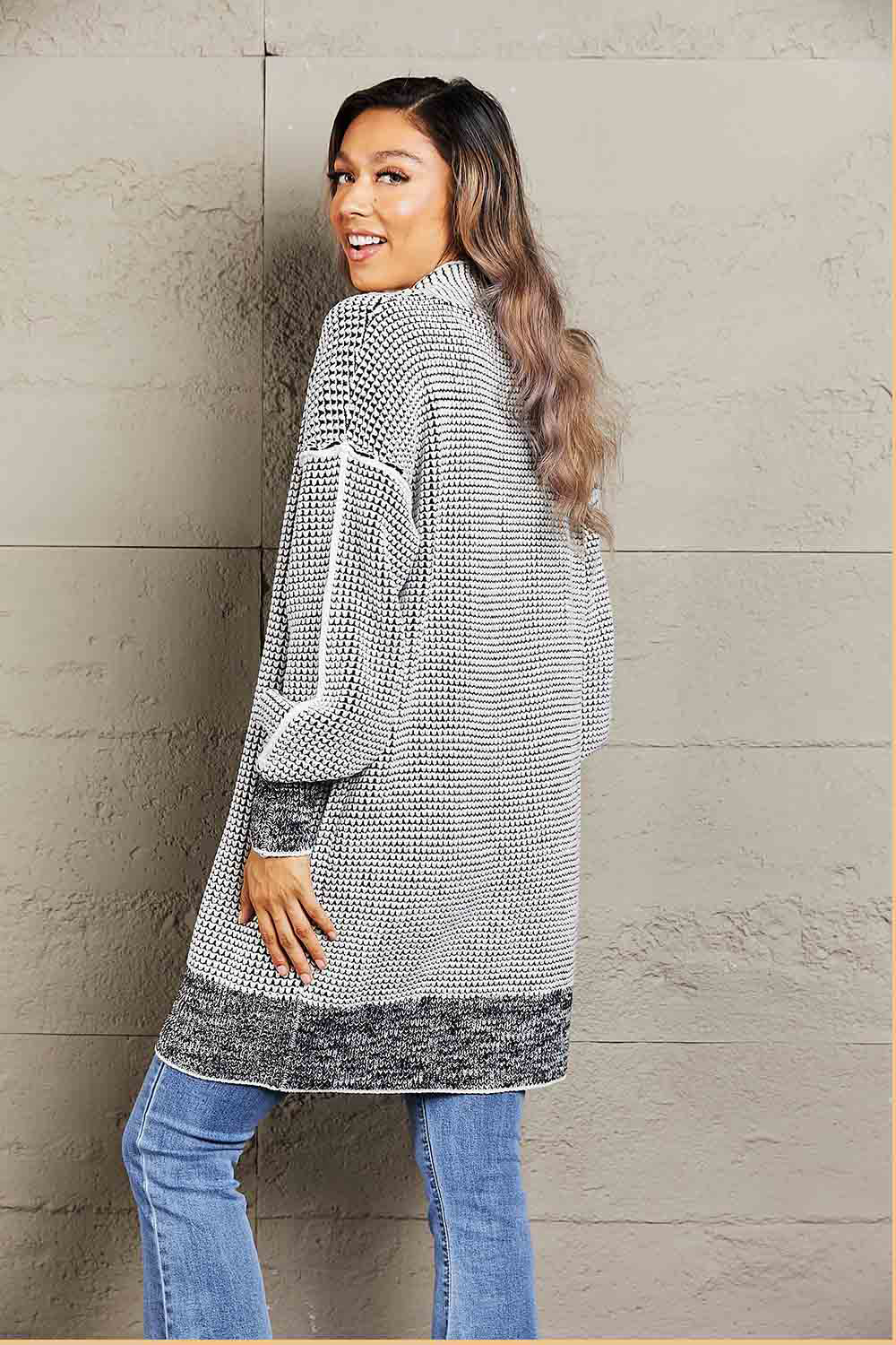 Heathered Open Front Longline Cardigan - Body By J'ne