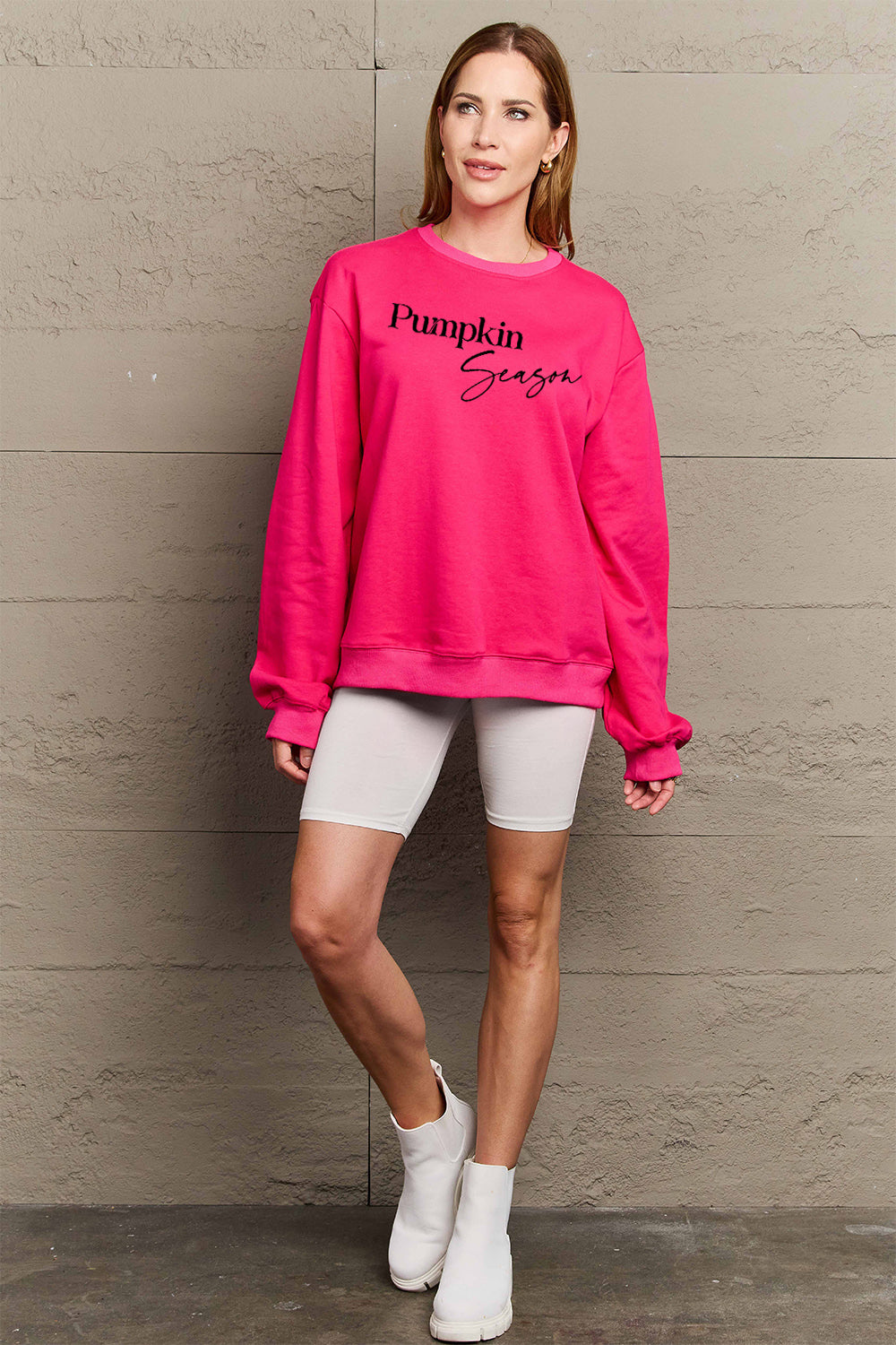 Full Size PUMPKIN SEASON Graphic Sweatshirt - Body By J'ne