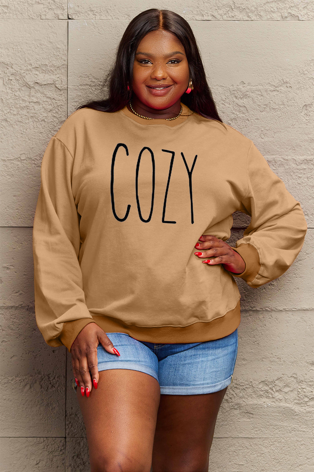 Full Size COZY Graphic Sweatshirt - Body By J'ne