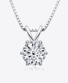 925 Sterling Silver 1 Carat Moissanite Pendant Necklace - Body By J'ne