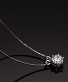 925 Sterling Silver 1 Carat Moissanite Pendant Necklace - Body By J'ne
