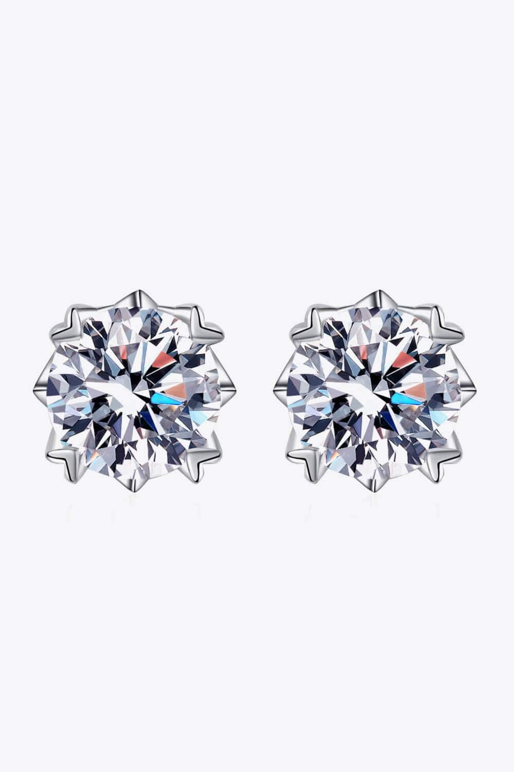 925 Sterling Silver 4 Carat Moissanite Stud Earrings - Body By J'ne