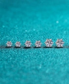 925 Sterling Silver 6-Prong 2 Carat Moissanite Stud Earrings - Body By J'ne