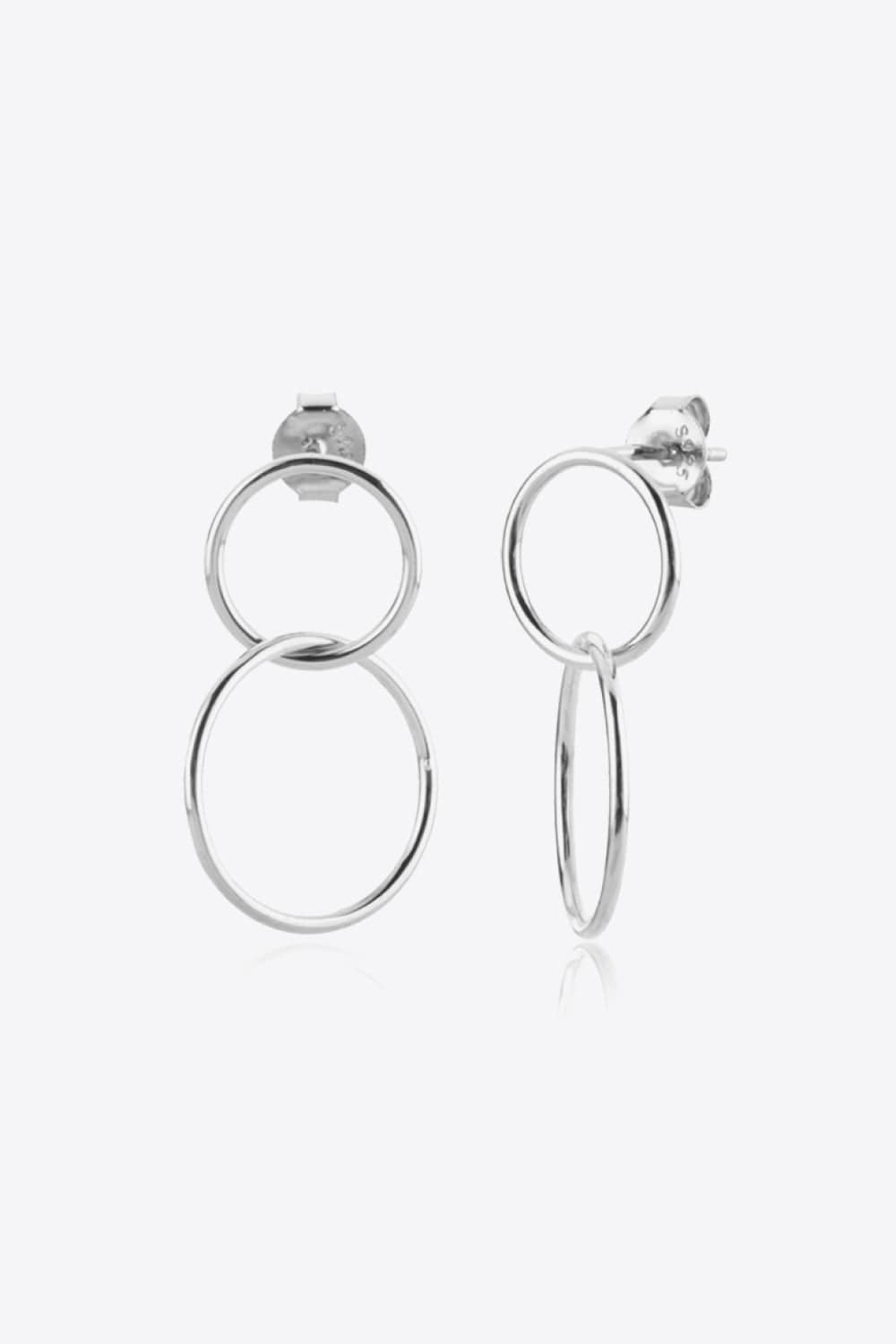 925 Sterling Silver Double Hoop Drop Earrings - Body By J'ne