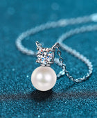 925 Sterling Silver Freshwater Pearl Moissanite Necklace - Body By J'ne