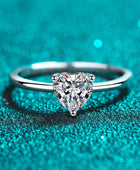 925 Sterling Silver Heart-Shaped Moissanite Solitaire Ring - Body By J'ne