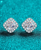 925 Sterling Silver Inlaid 2 Carat Moissanite Square Stud Earrings - Body By J'ne