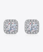 925 Sterling Silver Inlaid 2 Carat Moissanite Square Stud Earrings - Body By J'ne