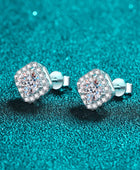 925 Sterling Silver Inlaid 2 Carat Moissanite Square Stud Earrings - Body By J'ne