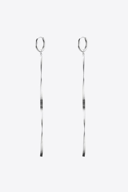 925 Sterling Silver Long Snake Chain Earrings - Body By J'ne