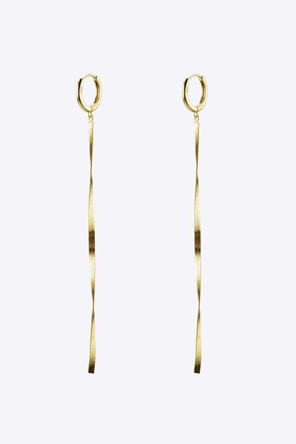 925 Sterling Silver Long Snake Chain Earrings - Body By J'ne