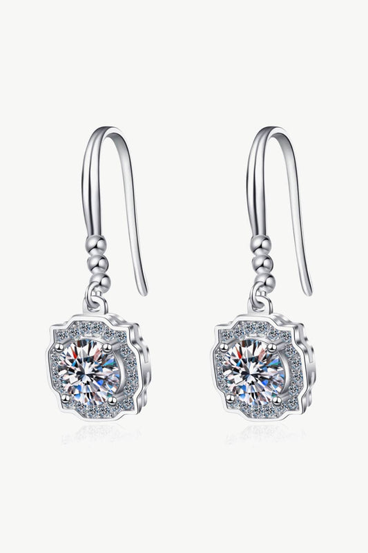 925 Sterling Silver Moissanite Hook Earrings - Body By J'ne