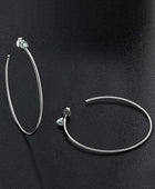 925 Sterling Silver Moissanite Hoop Earrings - Body By J'ne