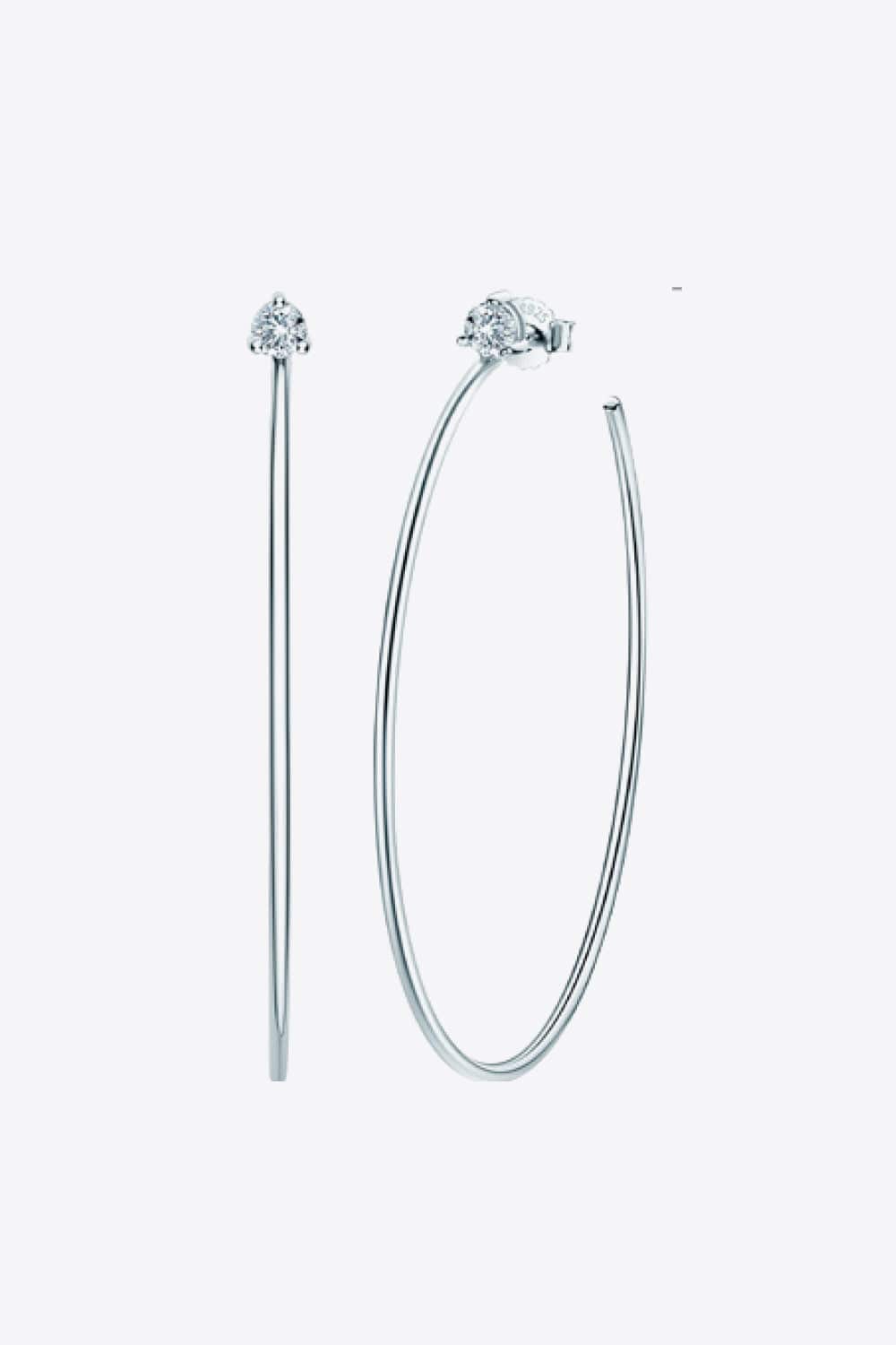 925 Sterling Silver Moissanite Hoop Earrings - Body By J'ne