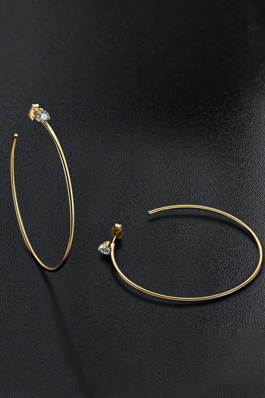 925 Sterling Silver Moissanite Hoop Earrings - Body By J'ne